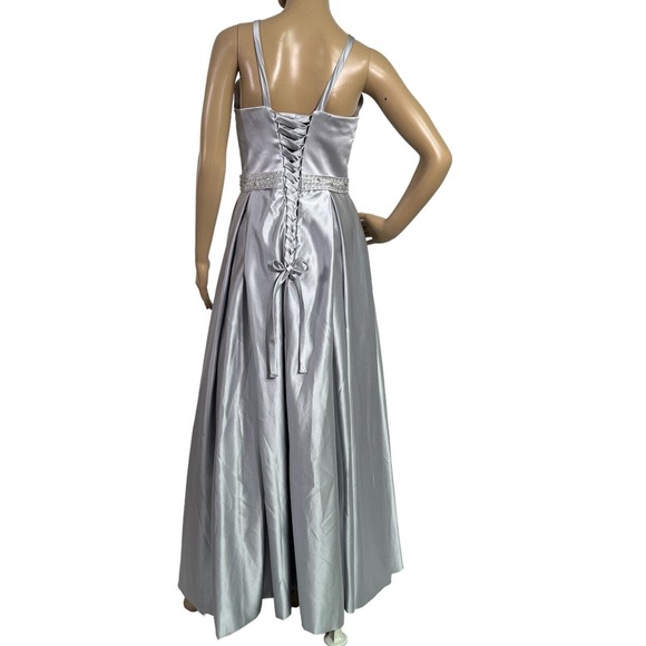 Vnaix Bridals Womens Wedding Dress Long Satin Halter Pockets Grey, Sz 8 - Picture 7 of 16